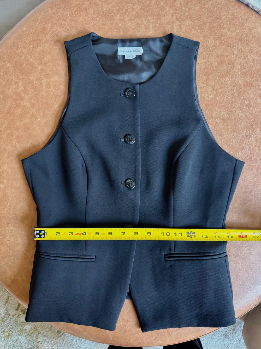 Good American Luxe Suit Sculpted Vest Black Size S $139 - Picture 6 of 10